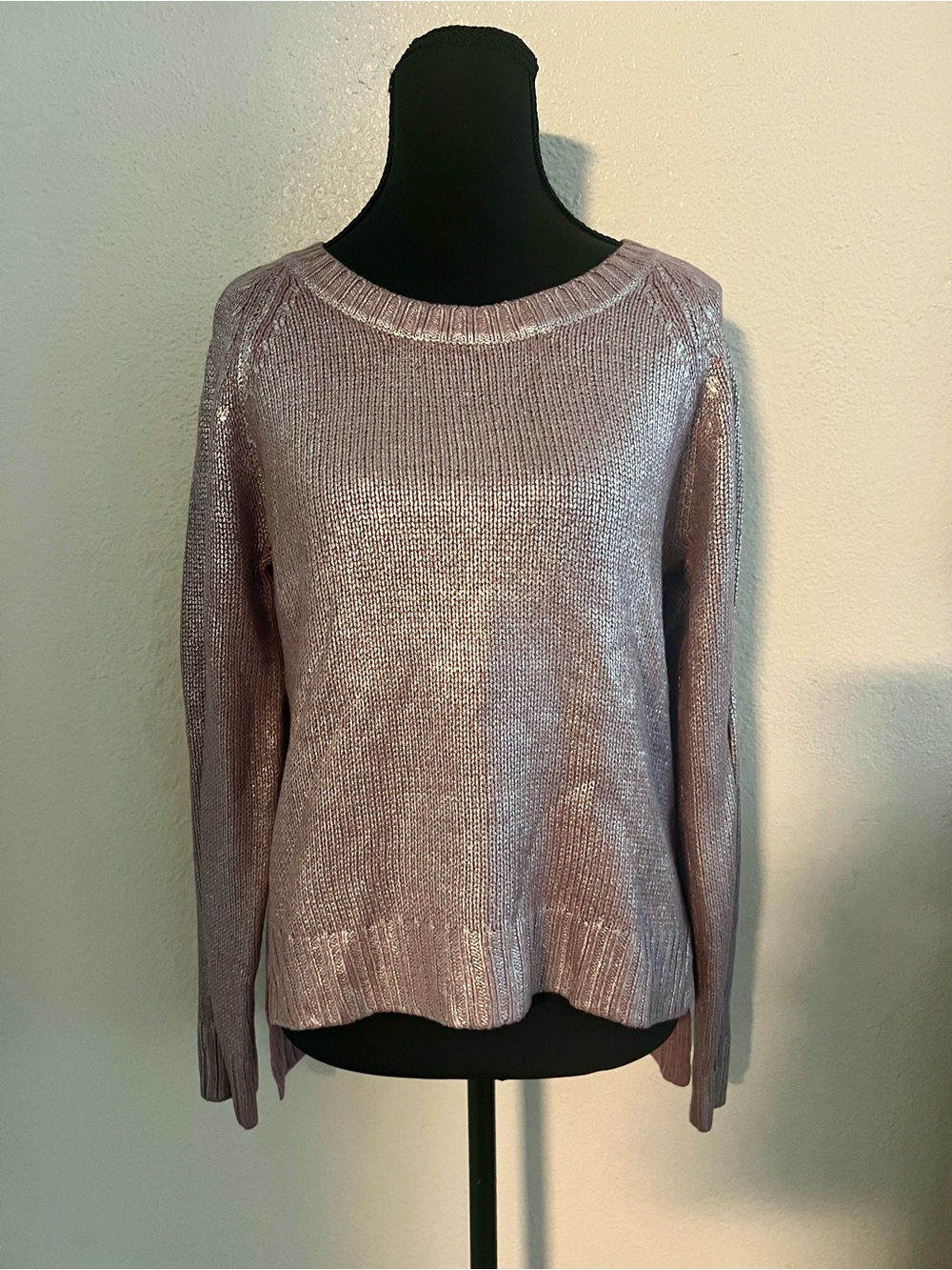 Metallic Lavender Crewneck Sweater - Women